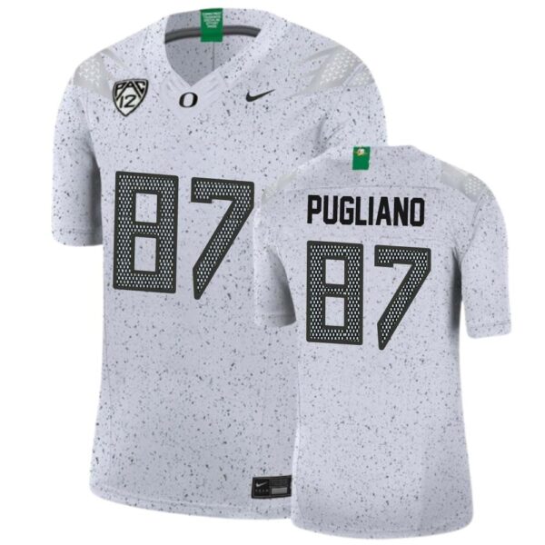 A.j. Pugliano No 87 Men’S Oregon Ducks College Football White Eggshell Limited Football Jersey