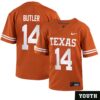 Aaron Butler No 14 Orange Texas Longhorns Football Custom Game Jersey For Woman