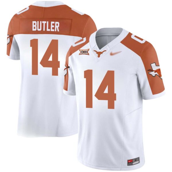 Aaron Butler No 14 Texas Longhorns Vapor Limited Custom White Jersey