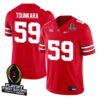 Ahmed Tounkara No 59 Woman Cfp Ohio State Buckeyes 2025 Home Game Jersey- Replica