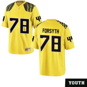 Alex Forsyth No 78 University of Oregon Youth’s Football Game Stitched Jerseys Gold