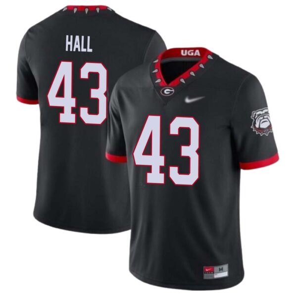 Ali Hall No 43 Mens Georgia Bulldogs Custom Mascot 100Th Anniversary Jersey – Black