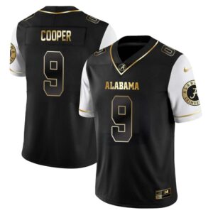 Amari Cooper No 9 Men’s Alabama Crimson Tide Limited Custom Black Golden Jersey