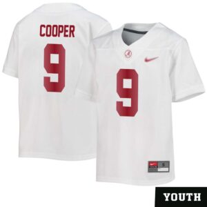 Amari Cooper No 9 Youth’s White Alabama Crimson Tide Custom Game Football Jersey