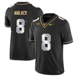 Amari Niblack No 8 Texas Longhorns Gold Vapor Limited Black Jersey