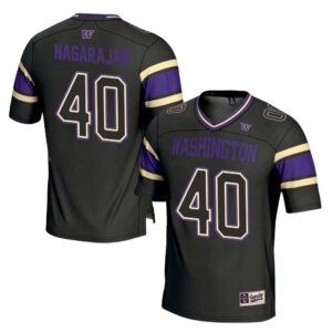 Anay Nagarajan No 40 Men’s GameDay Greats Black Washington Huskies NIL Pick-A-Player Football Jersey