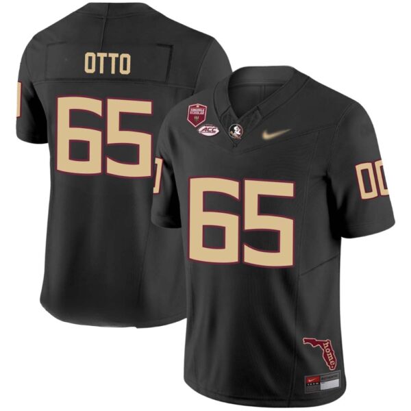 Andre Otto No 65 Men’s Florida State Seminoles Throwback Limited Football Jersey- Black