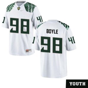 Andrew Boyle No 98 Oregon Ducks Youth’s Football Limited Away Football Jerseys White