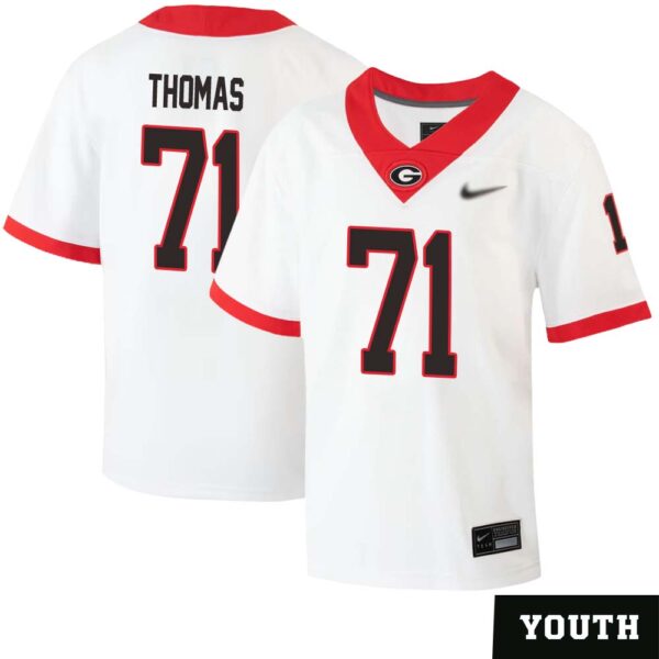 Andrew Thomas No 71 Youths White Georgia Bulldogs Nil Pick A Player Football Jersey