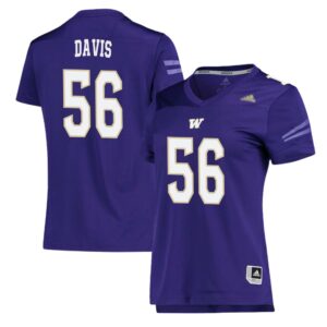 Annas Davis No 56 Woman’s Purple Washington Huskies Team Premier Football Jersey