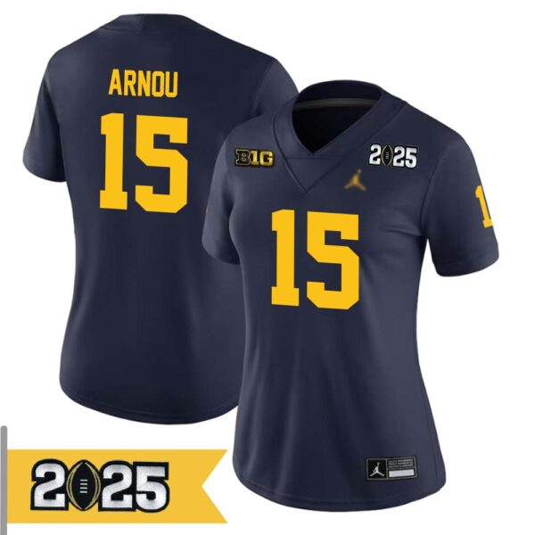 Anthony Arnou No 15 Woman Cfp Michigan Wolverines 2025 Home Game Jersey- Replica