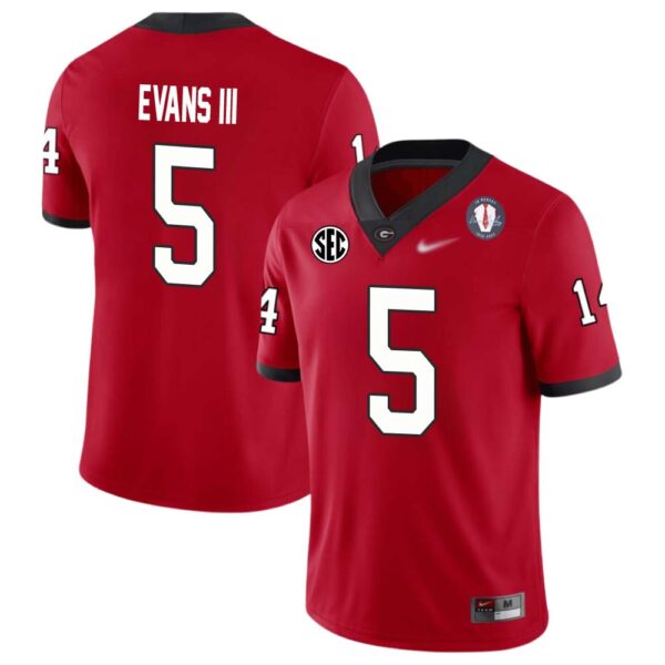 Anthony Evans Iii No 5 Mens Red Georgia Bulldogs 2022 Sec & National Championship Jersey