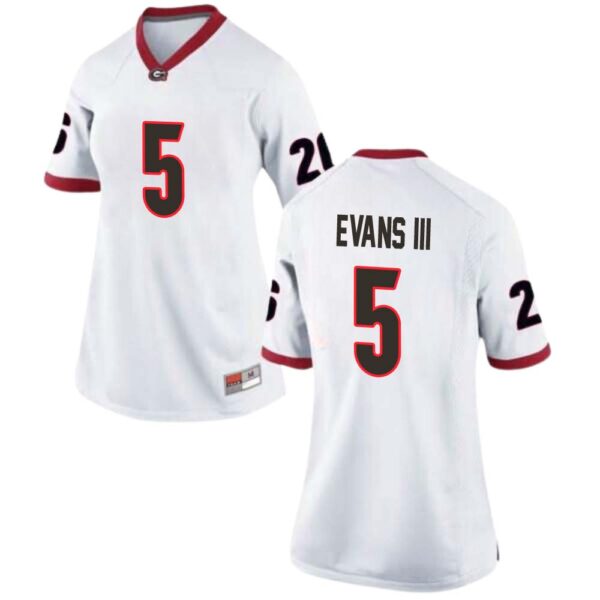 Anthony Evans Iii No 5 Womans White Georgia Bulldogs Nil Pick A Player Football Jersey