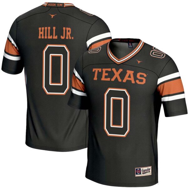 Anthony Hill Jr. No 0 Men’s Gameday Greats Black Texas Longhorns Nil Pick-A-Player Football Jersey
