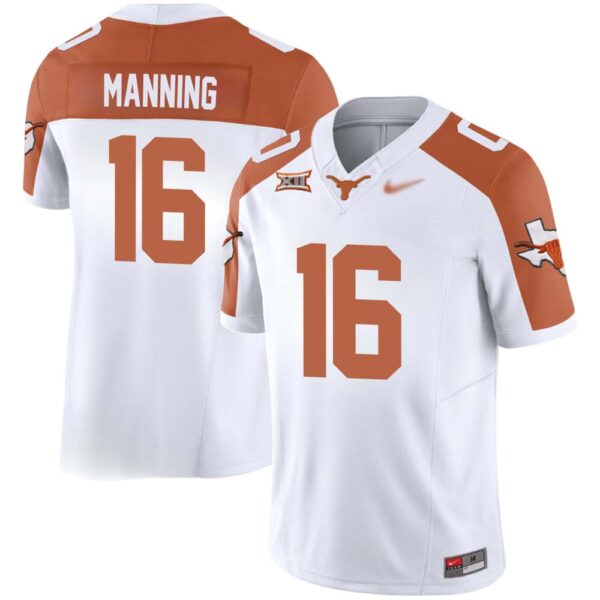 Arch Manning No 16 Texas Longhorns Vapor Limited Custom White Jersey