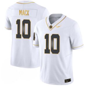 Austin Mack No 10 Men’s Alabama Crimson Tide Limited Custom Golden Throwback Jersey