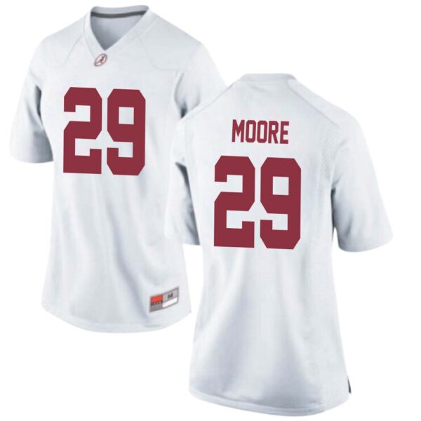 Ayden Moore No 29 Woman’s White Alabama Crimson Tide Custom Game Football Jersey