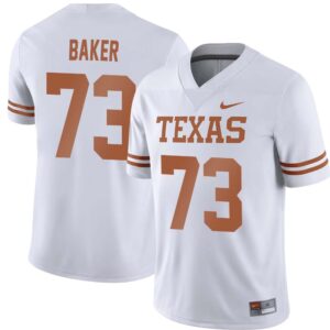 Brandon Baker No 73 White Texas Longhorns Football Custom Game Jersey for Men