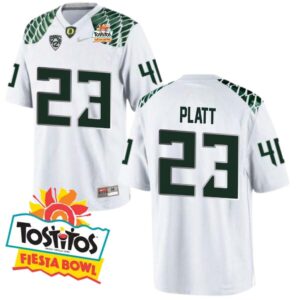 Brayden Platt No 23 Mens Oregon Ducks Mighty Oregon Throwback Football Uniforms Fiesta Bowl 2013 Champions Patch