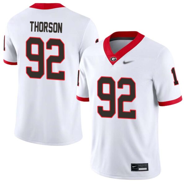 Brett Thorson No 92 Mens White Georgia Bulldogs Nil Pick A Player Football Jersey