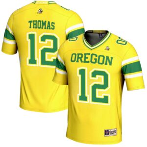 Brock Thomas No 12 Yellow Oregon Ducks NIL Player Football Jersey for Men