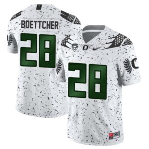 Bryce Boettcher No 28 Men’s Oregon Ducks Cancer White Limited Jersey