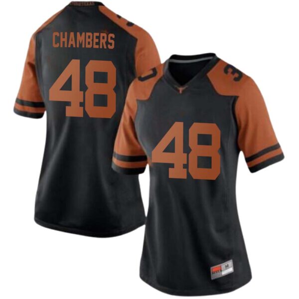 Bryce Chambers No 48 Black Texas Longhorns Football Jersey For Woman