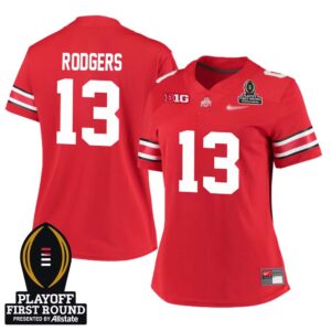 Bryson Rodgers No 13 Woman CFP Ohio State Buckeyes Playoff First Round 2025 Jersey- Replica