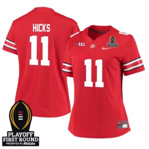 C.J. Hicks No 11 Woman CFP Ohio State Buckeyes Playoff First Round 2025 Jersey- Replica