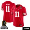 Cade Casto No 60 Men Cfp Ohio State Buckeyes 2025 Home Game Jersey- Replica