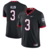 Cj Allen No 3 Mens Georgia Bulldogs Black Gold Player Custom Limited Jersey