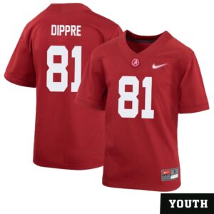 CJ Dippre No 81 Youth’s Crimson Alabama Crimson Tide Player Home Game Jersey