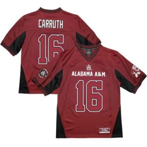 Cade Carruth No 16 Big Boy Alabama A&M Bulldogs S11 Mens Football Jersey