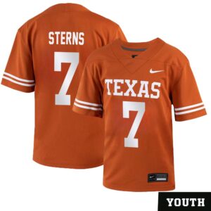 Caden Sterns No 7 Orange Texas Longhorns Football Custom Game Jersey for Youth