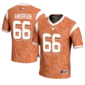 Calvin Anderson No 66 Men’s GameDay Greats Texas Orange Texas Longhorns Highlight Print NIL Pick-A-Player Football Jersey