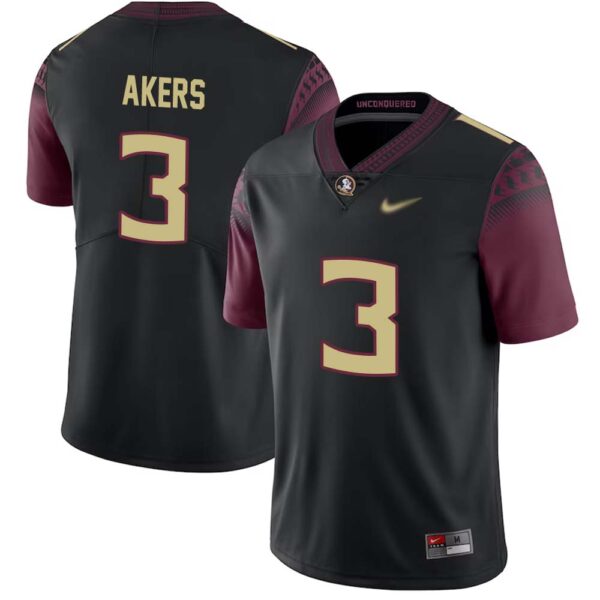 Cam Akers No 3 Men’s Florida State Seminoles Limited Football Jersey – Black