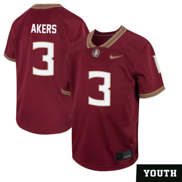 Cam Akers No 3 Youth’s Florida State Seminoles Home Game Football Jersey