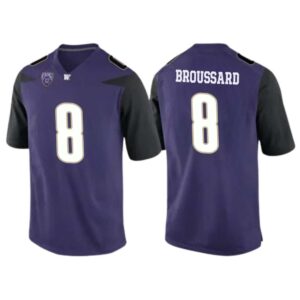Cameron Broussard No 8 American College Football Wear Mens NCAA Washington Huskies Football Jersey