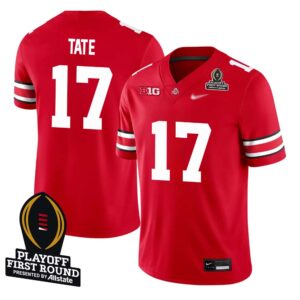 Carnell Tate No 17 Men CFP Ohio State Buckeyes Playoff First Round 2025 Jersey- Replica