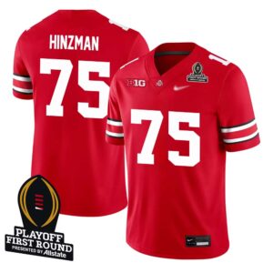 Carson Hinzman No 75 Men CFP Ohio State Buckeyes Playoff First Round 2025 Jersey- Replica