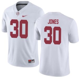 Cayden Jones No 30 Men’s White Alabama Crimson Tide Custom Game Football Jersey