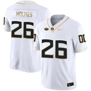 Caziah Holmes No 26 Men’s Florida State Seminoles White Golden Limited Football Jersey