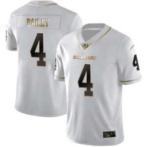 Champ Bailey No 4 Mens Georgia Bulldogs White Gold Player Custom Limited Jersey