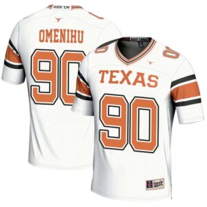 Charles Omenihu No 90 Men’s GameDay Greats White Texas Longhorns NIL Pick-A-Player Football Fashion Jersey