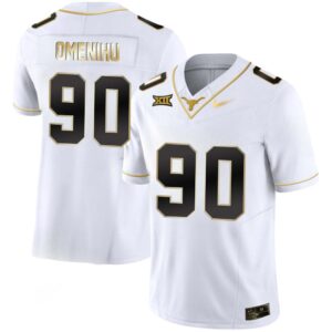 Charles Omenihu No 90 Texas Longhorns Gold Vapor Limited White Jersey