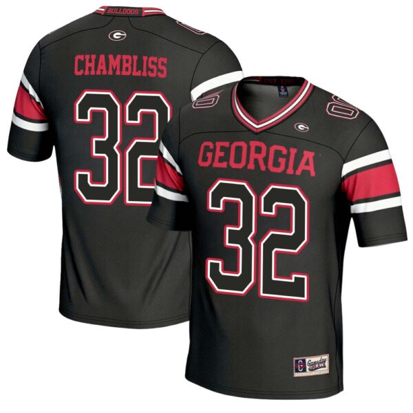 Chaz Chambliss No 32 Mens Gameday Greats Black Georgia Bulldogs Nil Pick A Player Football Jersey