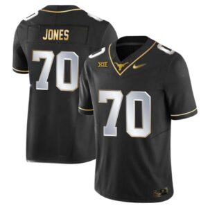 Christian Jones No 70 Texas Longhorns Gold Vapor Limited Black Jersey
