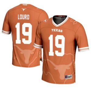Cole Lourd No 19 Men’s GameDay Greats Texas Orange Texas Longhorns Icon Print NIL Pick-A-Player Football Jersey