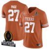 Colin Page No 27 Men Cfp Texas Longhorns 2025 Home Game Jersey- Replica