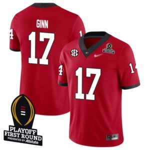 Colter Ginn No 17 Men CFP Georgia Bulldogs Playoff First Round 2025 Jersey